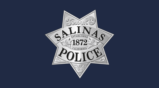 Salinas Police Department Badge Square Icon with Blue Background