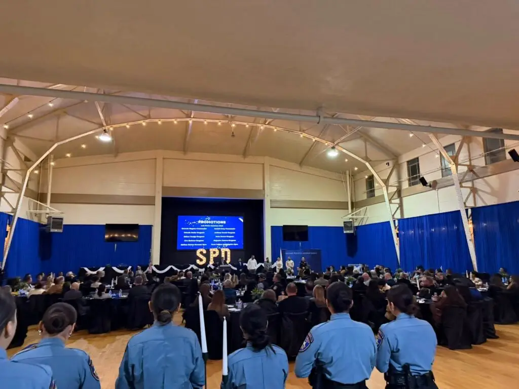 Crowd gathered at the Salinas Police Department Employee Recognition Event.