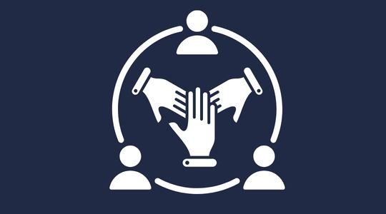 Community Square Graphic of Community Holding Hands